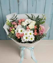 Букет цветов из:  Розы, Лизиантусы и Хризантемы в Первомайском Оренбургская область