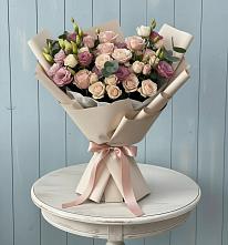 Букет цветов из:  Розы и Лизиантусы в Первомайском Оренбургская область