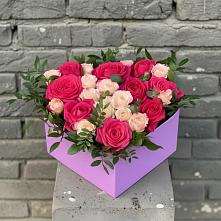 Цветочная композиция из Розы в коробке в Первомайском Оренбургская область