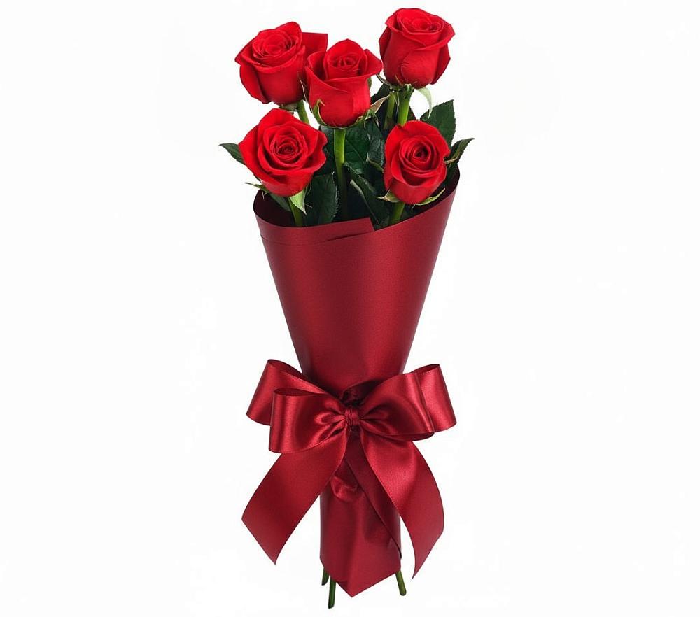 Букет 5 Красных роз Эдлесс Лав в Первомайском Оренбургская область