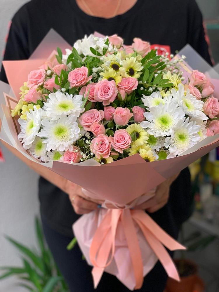 Букет цветов из: Розы и Хризантемы в Первомайском Оренбургская область