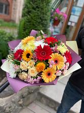 Букет цветов из:  Герберы, Ромашки, Хризантемы, Розы и Подсолнухи #REPLACE_PRED# Первомайском Оренбургская область