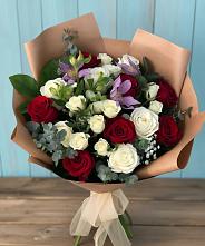 Букет цветов из:  Розы и Альстромерии в Первомайском Оренбургская область