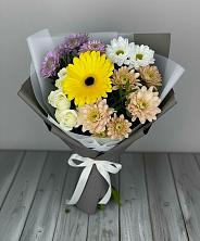 Букет цветов из:  Розы, Герберы и Хризантемы в Первомайском Оренбургская область