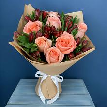Букет цветов из:  Розы и Альстромерии в Первомайском Оренбургская область