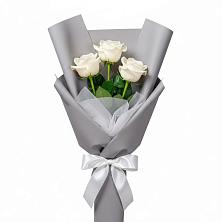 Букет 3 белые розы в Первомайском Оренбургская область