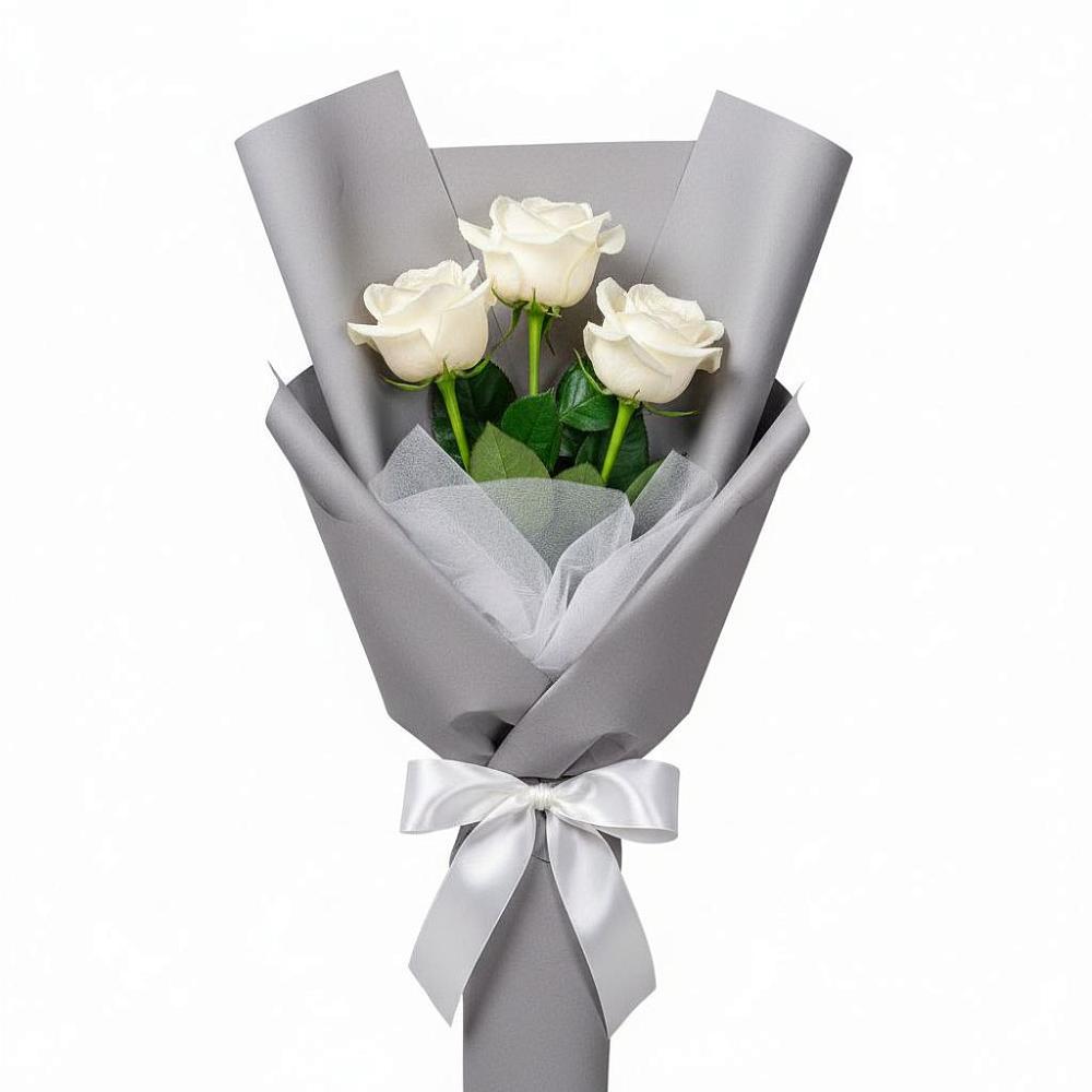 Букет 3 белые розы в Первомайском Оренбургская область