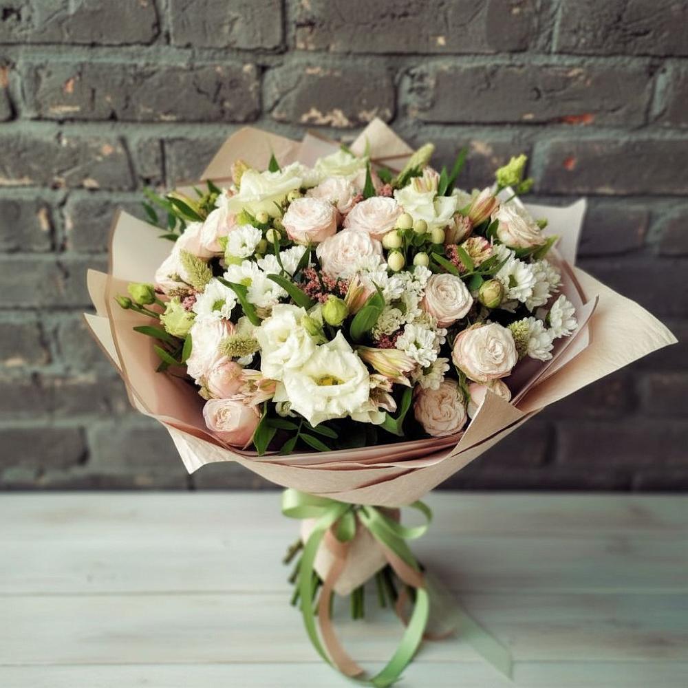 Букет цветов из: Альстромерии, Розы и Хризантемы в Первомайском Оренбургская область