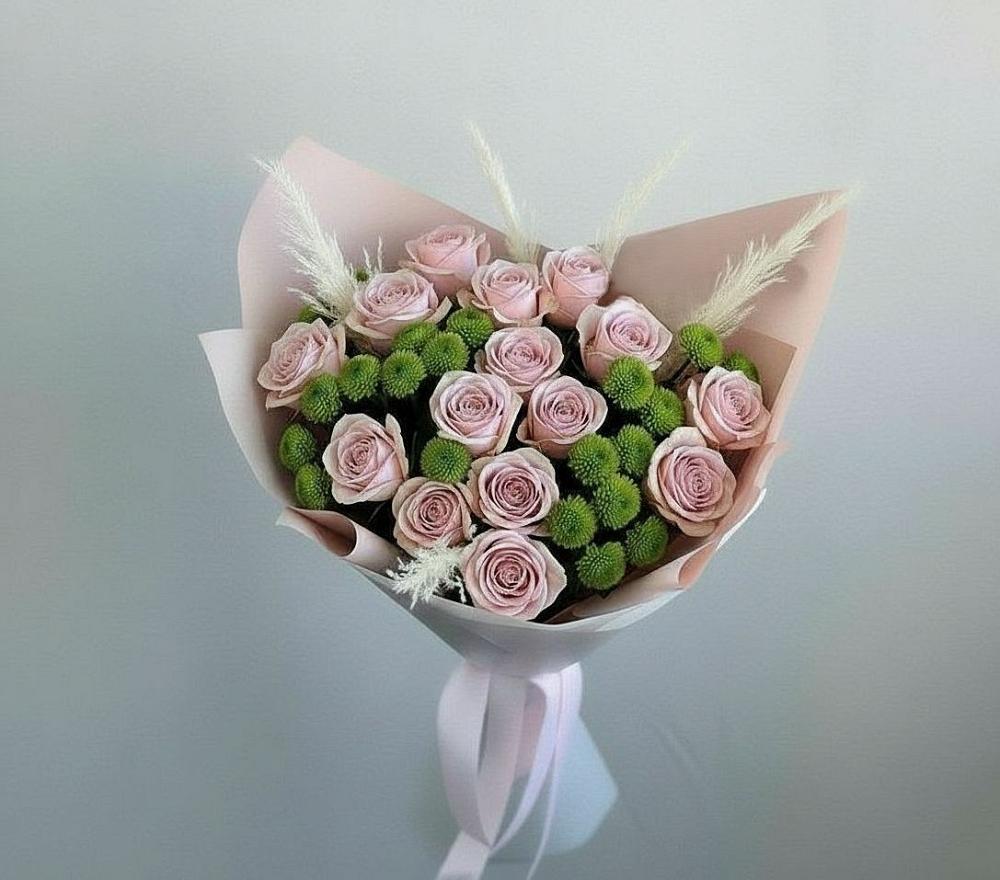 Букет цветов из: Розы и Хризантемы в Первомайском Оренбургская область