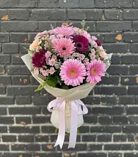 Букет цветов из:  Герберы и Хризантемы в Первомайском Оренбургская область